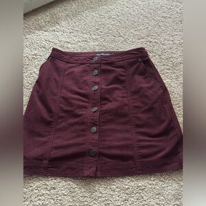 Abercrombie Button Down Maroon Skirt
